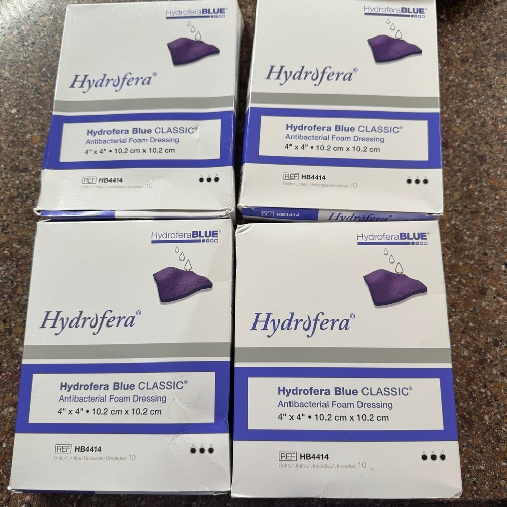 Hydrofera Blue‎ Classic Antibacterial Foam Dressings 4 Boxes New Sterile Wounds